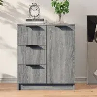 Anaheim Sideboard with 1 Door 3 Drawers - Grey, Engineered Wood