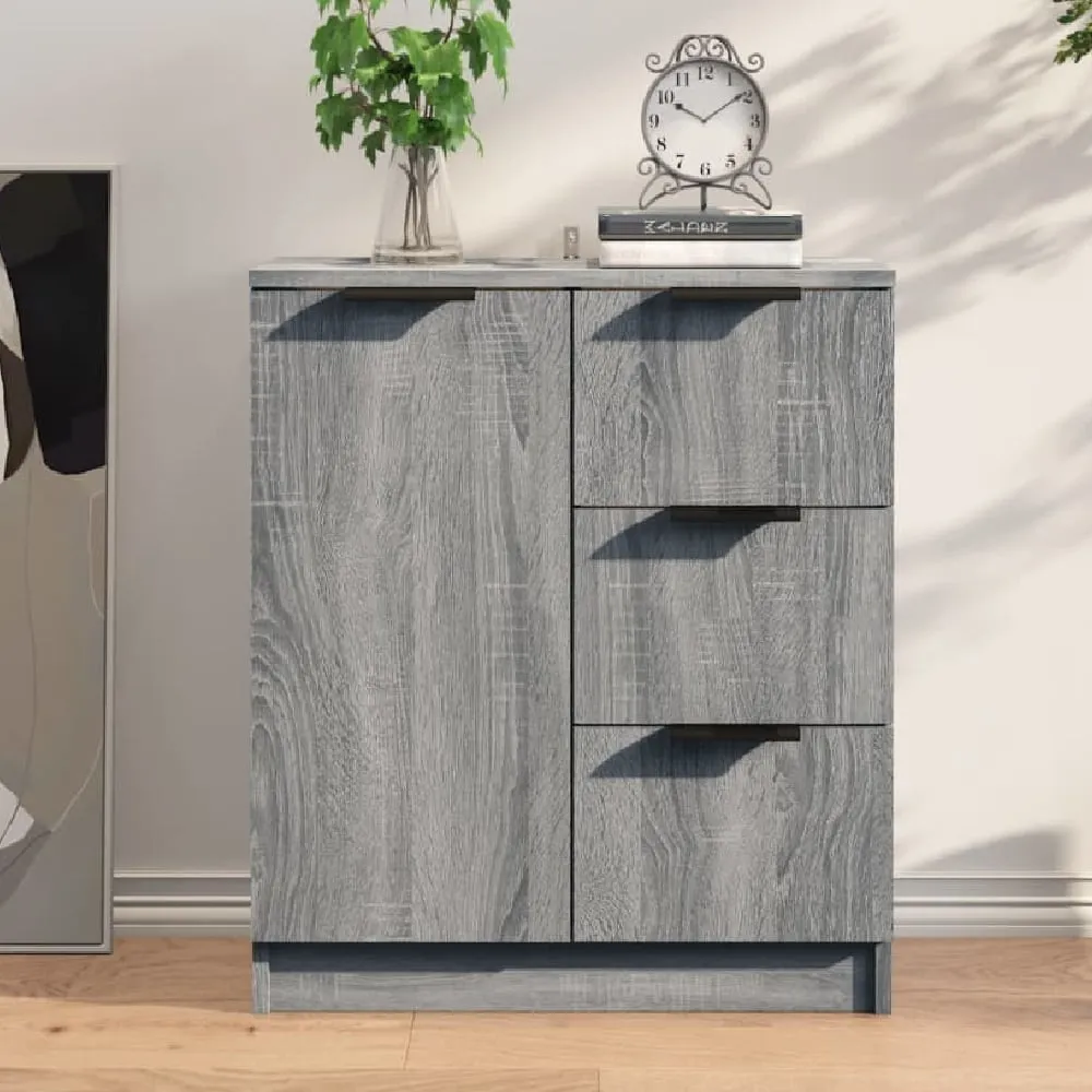 Anaheim Sideboard with 1 Door 3 Drawers - Grey, Engineered Wood
