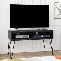 Anaheim TV Stand with Storage - Black, Wood