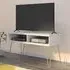 Anaheim TV Stand with Storage - White, Wood