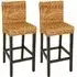 Anais Outdoor Bar Chairs Set of 2 - Dark Brown, Mango Wood