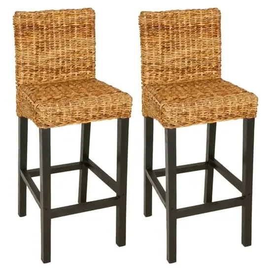 Anais Outdoor Bar Chairs Set of 2 - Dark Brown, Mango Wood image
