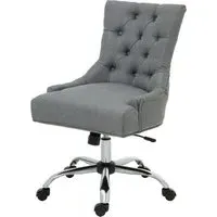 Anatolia Office Chair with Chrome Base - Grey, Velvet