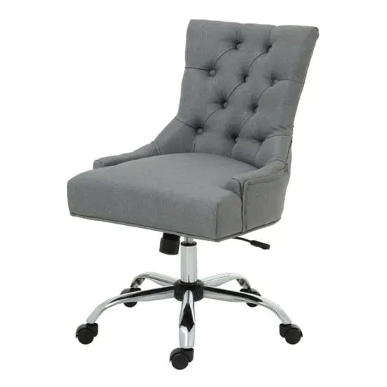 Anatolia Office Chair with Chrome Base - Grey, Velvet