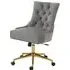 Anatolia Office Chair with Gold Base - Grey, Velvet