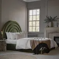 Ancona King Size Bed Frame - Olive, Polyester