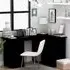 Andover Corner Laptop Desk with 4 Drawers - Black