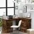 Andover Corner Laptop Desk with 4 Drawers - Smoked Oak