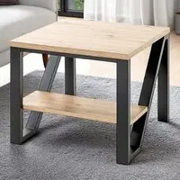Andover Wooden End Table - Oak, Black