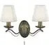Andretti 2 Light Wall Light - Ivory, Antique Brass