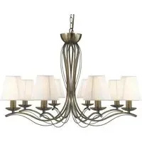 Andretti 8 Light Pendant Light - Ivory, Antique Brass