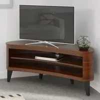 Anfossi Corner TV Stand with Cable Management - Walnut