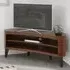 Anfossi Corner TV Stand with Cable Management - Walnut