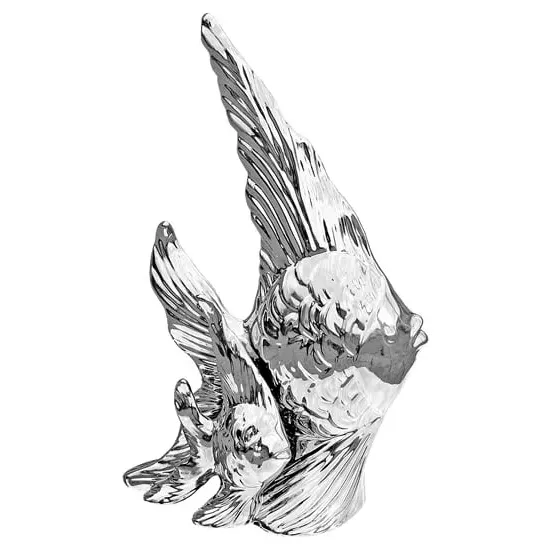 Angel Metal Paired Fish Sculpture - Chrome product