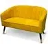 Angina 2-Seater Sofa with Wooden Legs - Yellow, Fabric