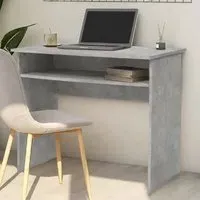 Angleton Laptop Desk with Shelf - Concrete Grey, Engineered Wood