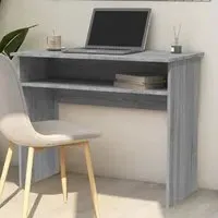 Angleton Laptop Desk with Shelf - Grey Sonoma, Engineered Wood