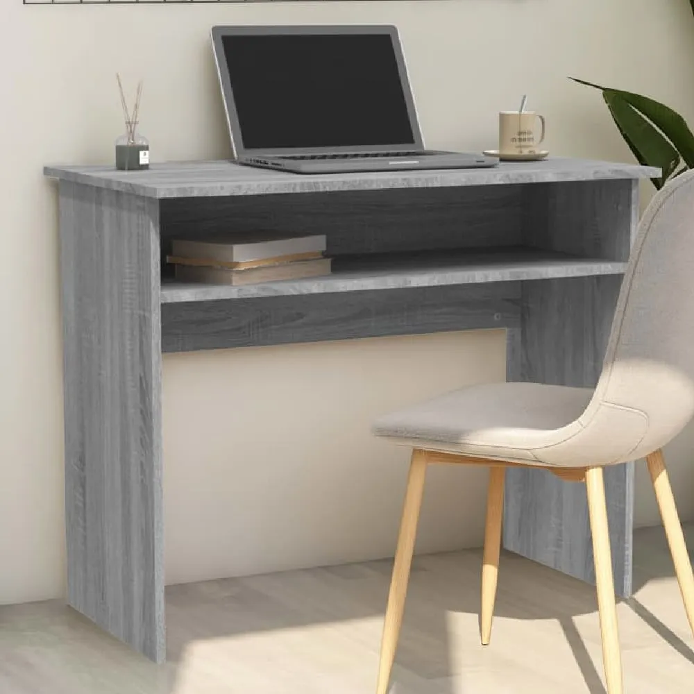 Angleton Laptop Desk with Shelf - Grey Sonoma, Engineered Wood image