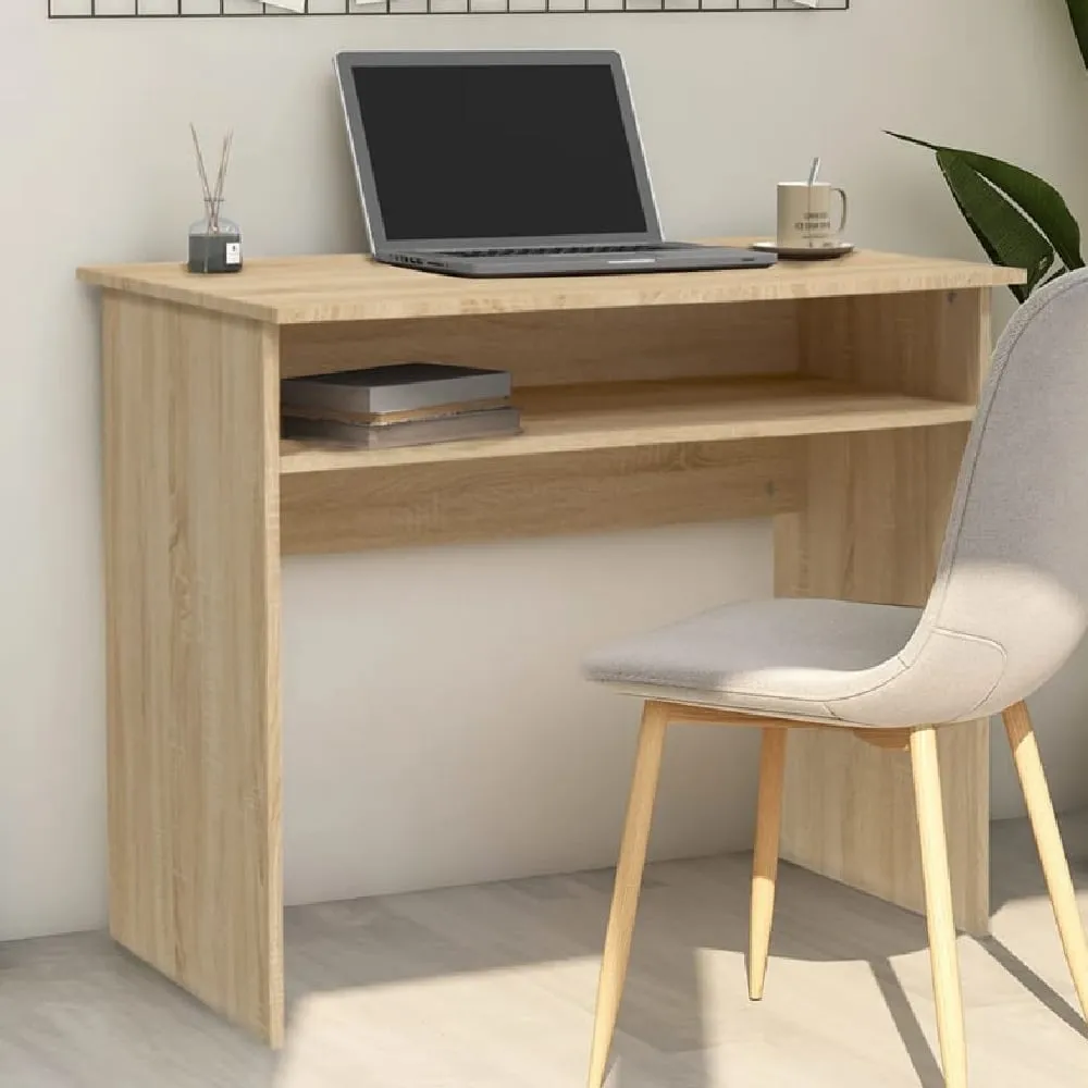 Angleton Laptop Desk with Shelf - Sonoma Oak, Engineered Wood