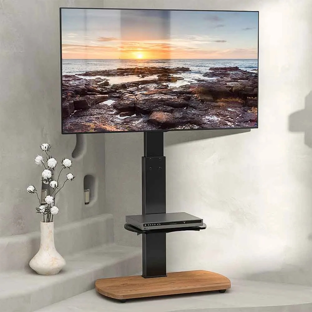 Angleton Pedestal TV Stand - Black, Oak product