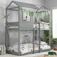 Angola Single Bunk Bed - Grey, Pine Wood alternate view