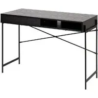 Angus Laptop Desk with Sliding Door - Black