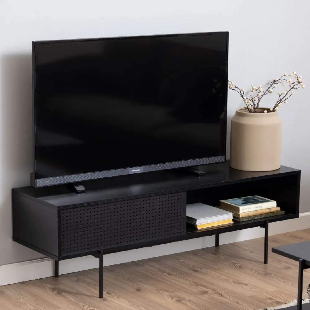 Angus TV Stand with Sliding Door - Black