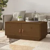 Anicet Coffee Table with 2 Doors - Brown, Pinewood