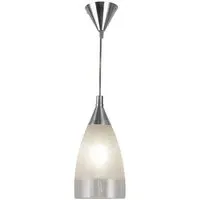Ankara Acid Glass Shade Pendant Light - Satin Silver