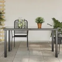 Ankeny Glass Top Garden Dining Table - Black, Aluminium alternate view