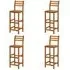 Annalee Set of 4 Wooden Bar Chairs - Brown, Acacia Wood