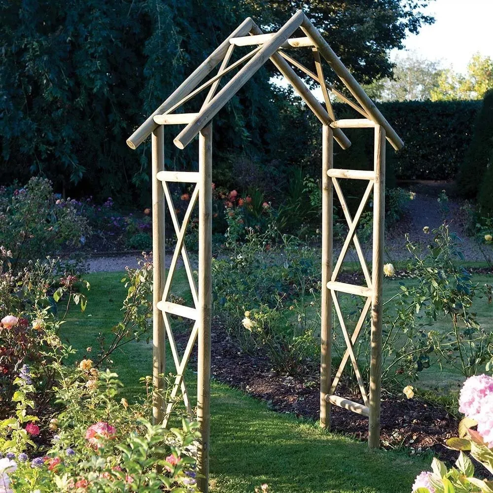 Annan Garden Apex Arch - Natural, Wood product