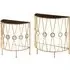 Annie Curved Glass Set of 2 Console Tables - Gold, Glass