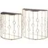 Annie Glass Set of 2 Console Tables with Art Deco Frame - Gold