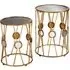 Annie Round Side Tables Set of 2 - Gold, Glass