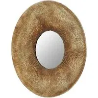 Annie Small Round Wall Mirror - Gold, Metal