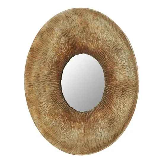 Annie Small Round Wall Mirror - Gold, Metal image