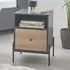 Anniston Bedside Cabinet with 1 Drawer - Anthracite Oak