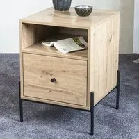 Anniston Bedside Cabinet with 1 Drawer - Oak
