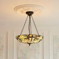 Anqing 2 Light Glass Pendant Ceiling Light - Satin Black