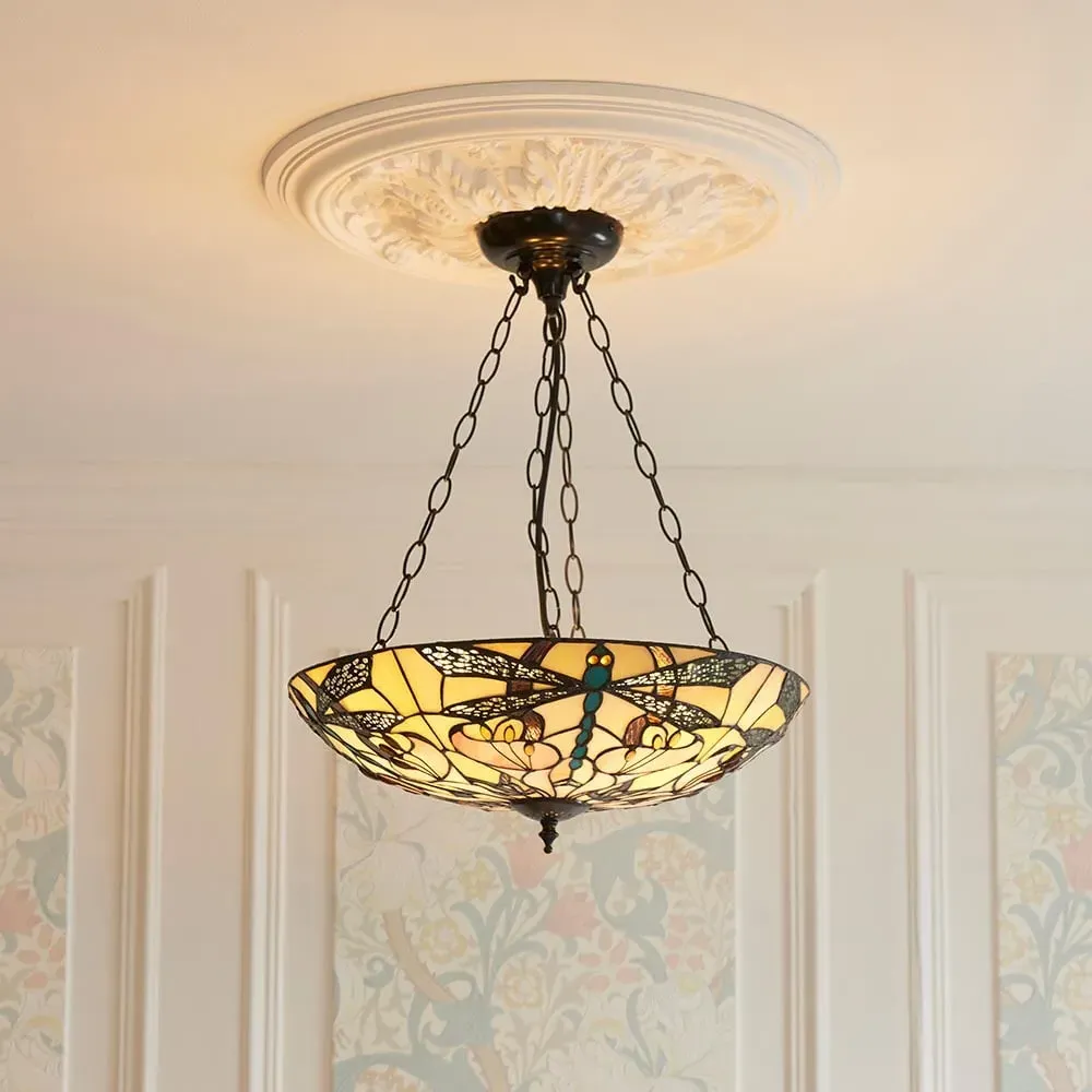 Anqing 2 Light Glass Pendant Ceiling Light - Satin Black