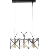 Anthea 3 Light Frame Pendant Light - Black, Copper