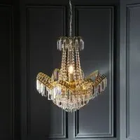 Anthony 9 Light Glass Shade Pendant Light - Gold