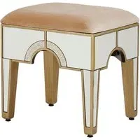 Antibes Mirrored Glass Stool - Champagne