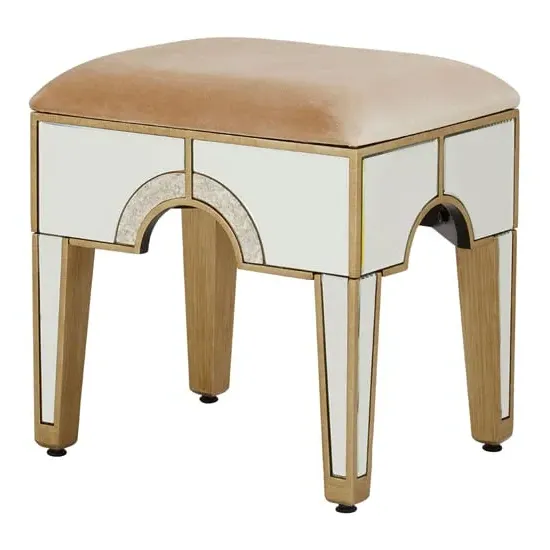 Antibes Mirrored Glass Stool - Champagne image