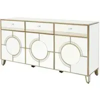 Antibes Sideboard with Storage - Silver, Mirrored Glass