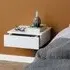 Antigo Wall Hung Bedside Cabinet with 1 Drawer - White