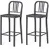 Antioch Bar Chairs Set of 2 - Gun Grey, Metal