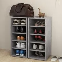 Antioch Set of 2 Shoe Storage Racks - Concrete Effect, Engineered Wood alternate view