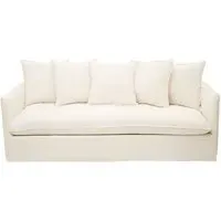 Antipas 3-Seater Sofa with Linear Detailing - Cream, Fabric